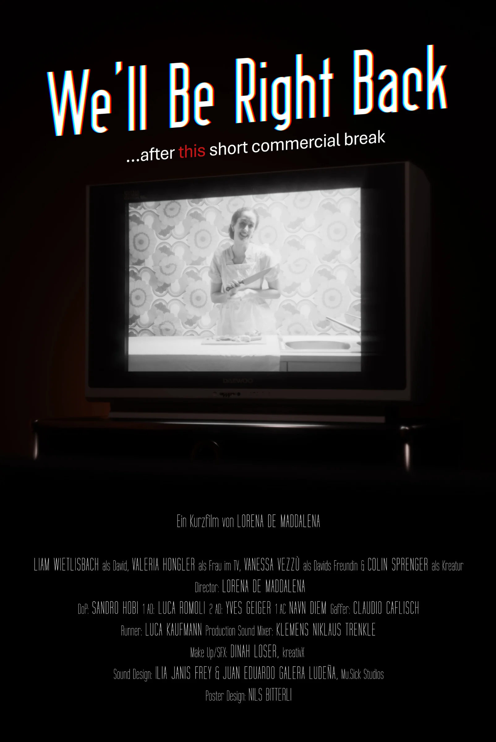 Poster for the film We'll Be Right Back